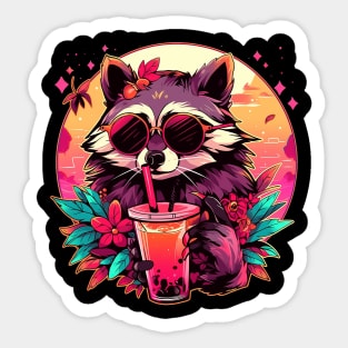 cool raccoon Sticker